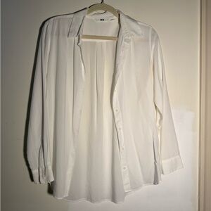 Uniqlo white Rayon Blend Blouse